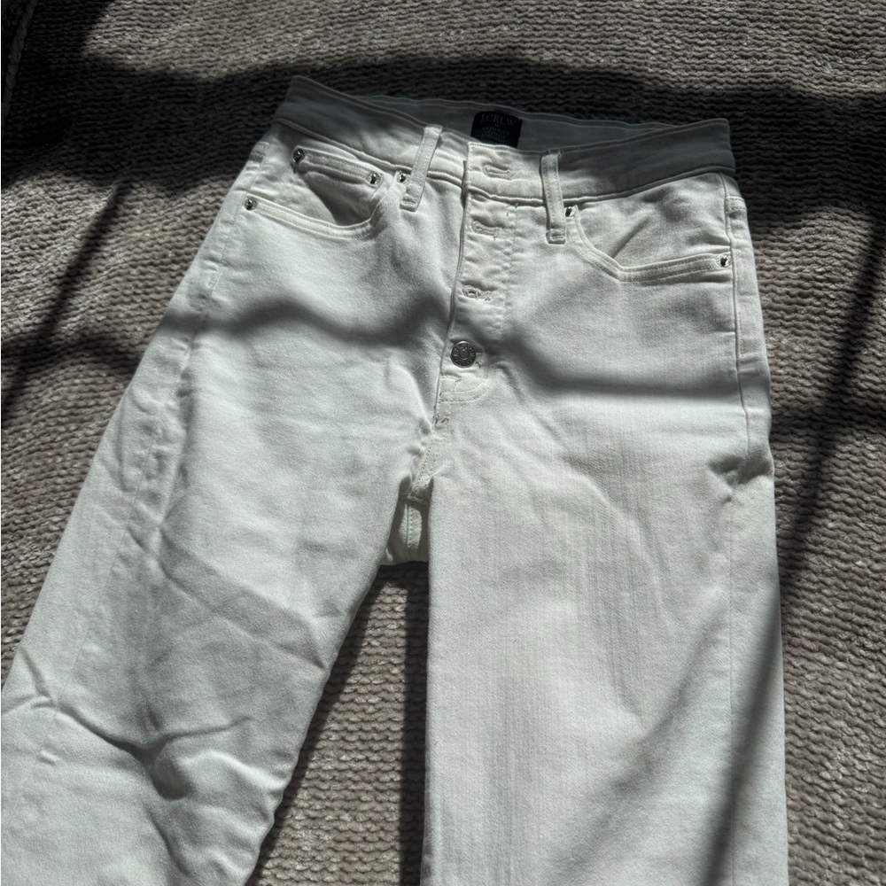 J. Crew Cream High-Rise Vintage Straight Jeans